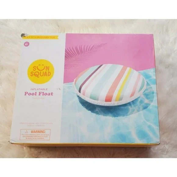 Unbranded Swim Sun Squad Inflatable Towel Top Pool Float Multi